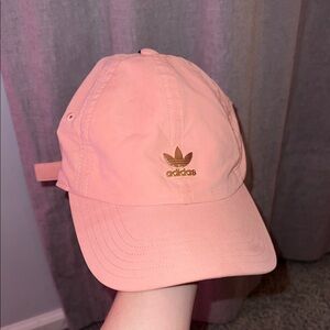 Adidas Light Pink Cap with Gold Emblem